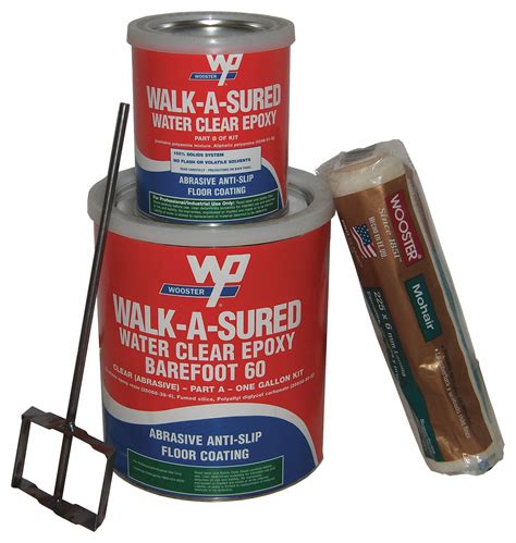 Wooster Products Anti Slip Epoxy Anti Slip Floor Coating Clear 1 Gal 45tr89 Was60 Clr Grainger