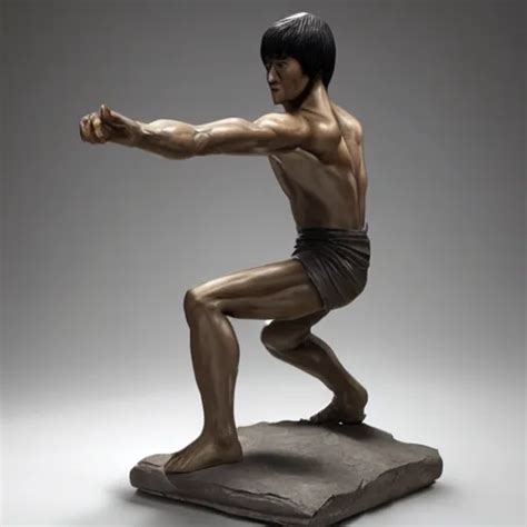 Krea Plaster Cast Sculpture Of Bruce Lee In Enter The Dragon Looking