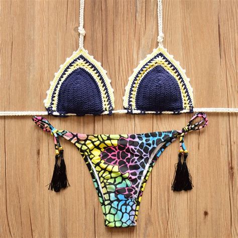 Aliexpress Buy Sexy Brazilian Bikini Set Handmade Crochet