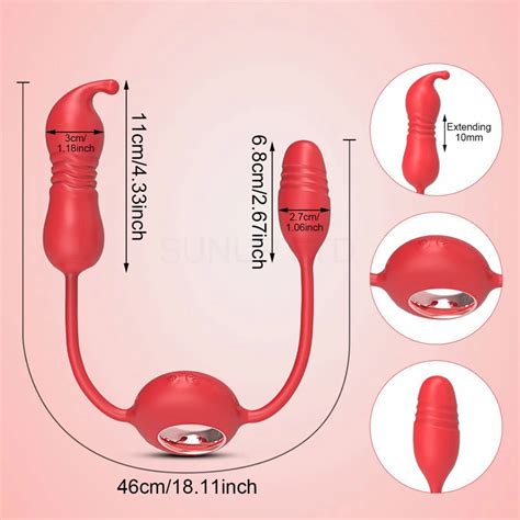 2 In 1 Silicone Usb Charging Vibrating Dual Jump Egg Red Vaginal