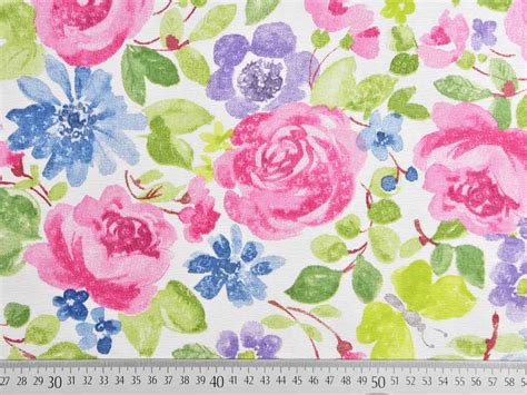 Dekostoff Rosen Aquarell Stil günstig online kaufen Wunderland der Stoffe