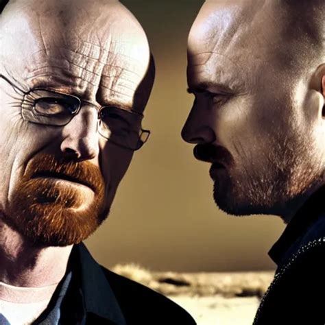 Walter White Kissing Jesse Pinkman On The Lips Hd Stable Diffusion