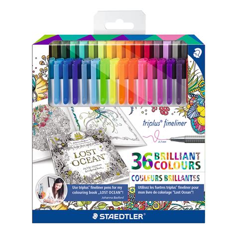 Staedtler Johanna Basford Triplus Fineliner Pen Set 36 Colors