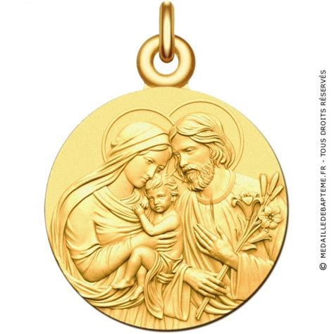 Médaille Sainte Famille en or jaune fabrication 100 française