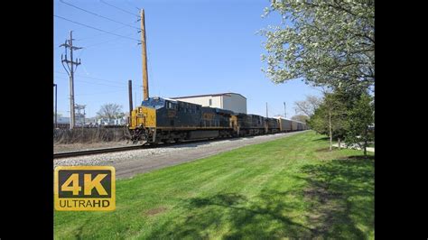 ⁴ᴷ Two Csx Trains South On The River Line Youtube