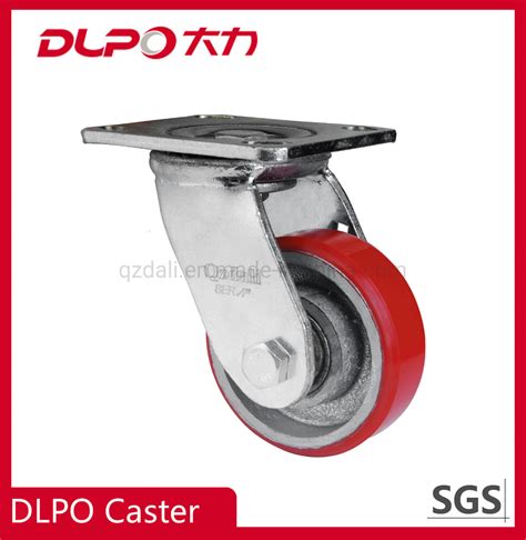 Dlpo Caster Galvanized Iron Core Heavy Duty Trolley Wheel Castor