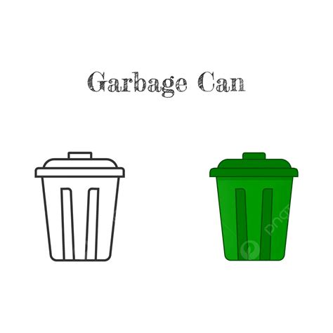 Garbage Can Drawing Icon Vector Illustration Garbage Can Trash Bin