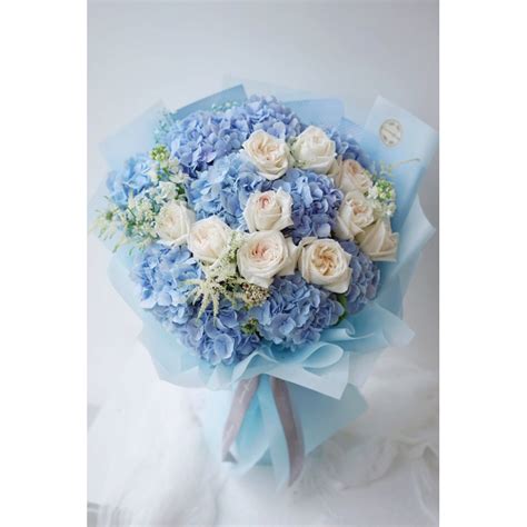 Jual Hydrangeah Roses Bouquets Bucket Buket Bunga Segar Fresh Instant