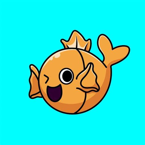 Premium Vector Yellow Fish Cartoon Mascot Vector Design Flat Cute