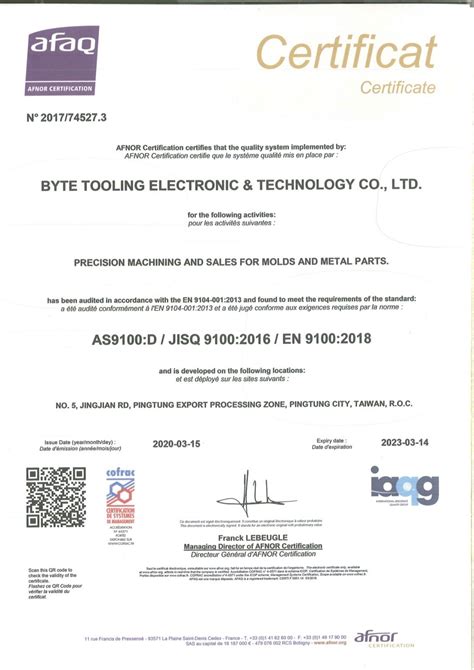 Iso 9001 As9100d Certification