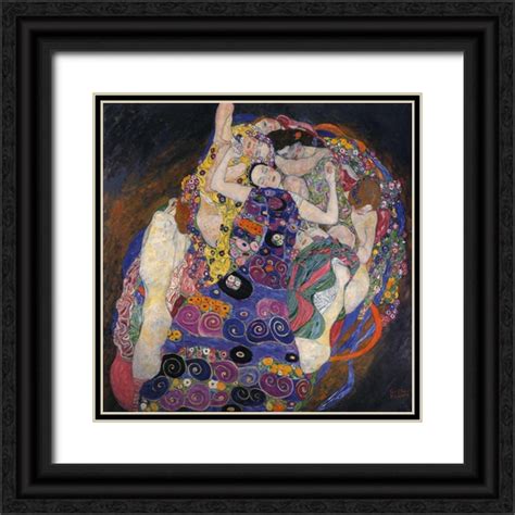 Klimt Gustav 12x12 Black Ornate Wood Framed With Double Matting Museum