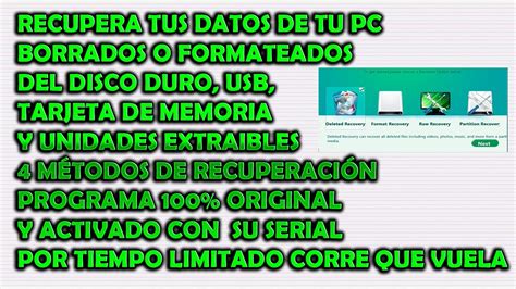 Como Recuperar Archivos Borrados O Formateados De Mi Pc Y Usb