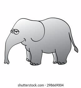 Cartoon Elephant Gray On White Background Stock Vector (Royalty Free ...