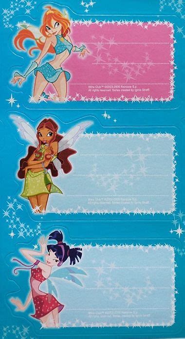 Pin De Nunu Sakura En Winx Club En 2024 Etiquetas De Material Escolar