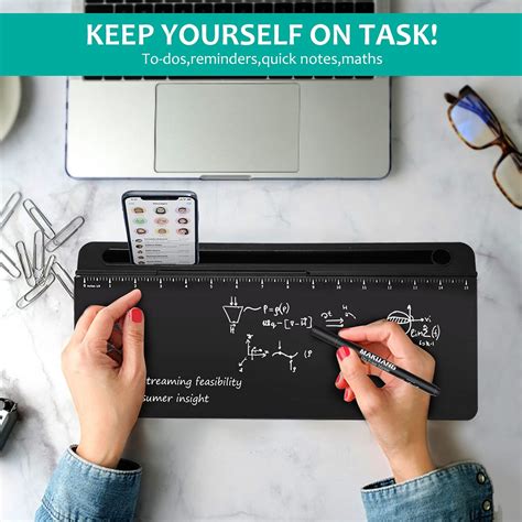 Small Glass Desktop Whiteboard with Ruler Marker Desk Glass Dry Erase