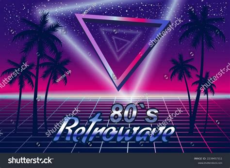 Retrowave 80s Retro Banner Vaporwave Aesthetic Stock Vector (Royalty ...