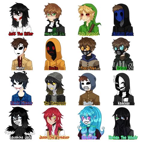 Creepypasta Characters 1 By Beamb2 On Deviantart