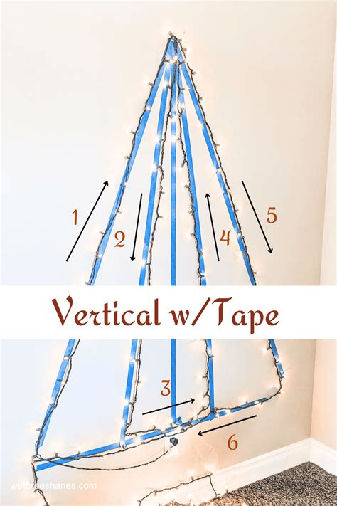 How To Diy A Wall Christmas Tree Using Lights We Three Shanes