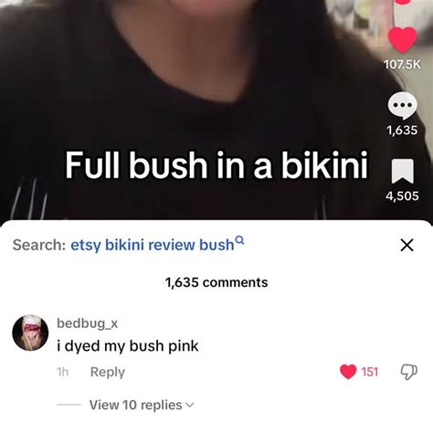 I Dyed My Bush Pink Full Bush In A Bikini Comment Full Bush In A Bikini Know Your Meme