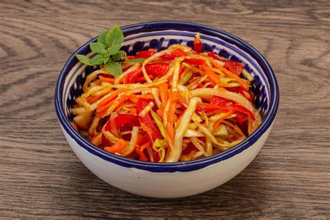 Cabbage salad with carrot and pepper 8913239 Stock Photo at Vecteezy