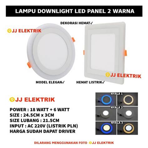 Jual Lampu Downlight LED 2 Warna Kotak 18W White Lis 6 Watt Di Lapak