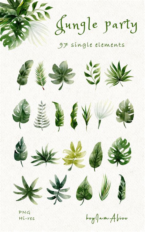 Jungle Watercolor Animal Clipart Jungle Nursery Jungle Baby - Etsy