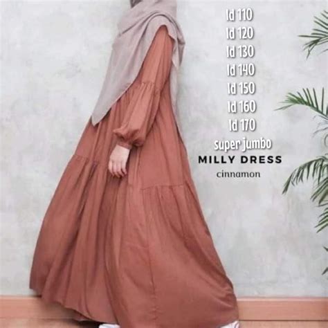 Jual Gamis Terbaru Twill Tebal Dress Super Jumbo Ld 150 160 170 Cm