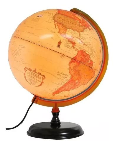 Globo Terraqueo Con Luz Gloter Politico Base Madera 25 Cm Envío gratis