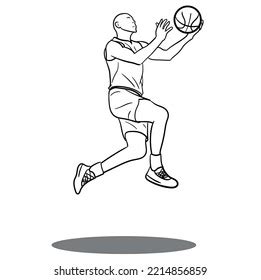 Hand Drawing Basketball Player Lay Basket Stock Vector (Royalty Free) 2214856859 | Shutterstock