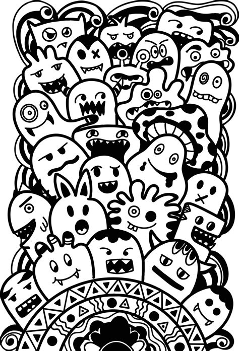 Monster Doodle Vector T Shirt Design 6984441 Vector Art At Vecteezy