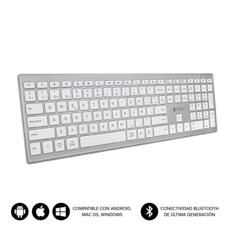 Teclado Extendido inalámbrico Bluetooth Pure Silver Subblim