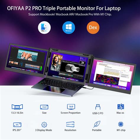 Buy Ofiyaa P Pro Triple Portable Monitor For Laptop Laptop