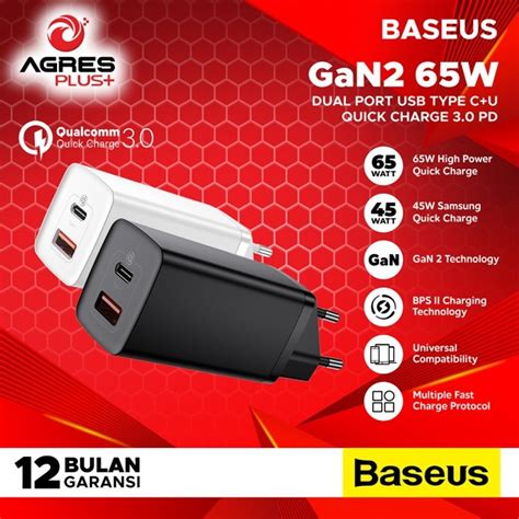 Jual Best Seller Baseus Fast Charger Gan Lite W W Qc Dual Port