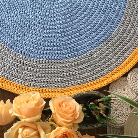 Crocheted Round Rug - Etsy