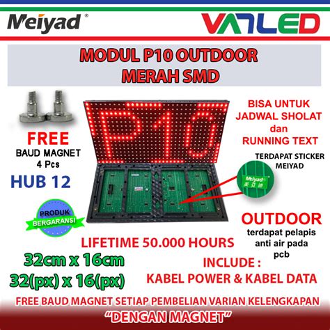 Jual Panel Modul Module Running Text P Outdoor Smd Merah Shopee