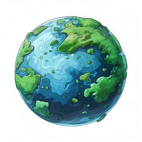 Earth 2d cartoon vector illustration on white background h 30686353 ...