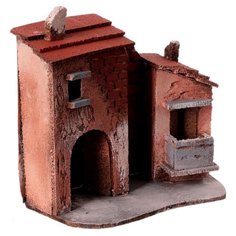 Case Muro Sughero Miniatura Presepe Napoletano 15x15x5 Per Statue 4 Cm