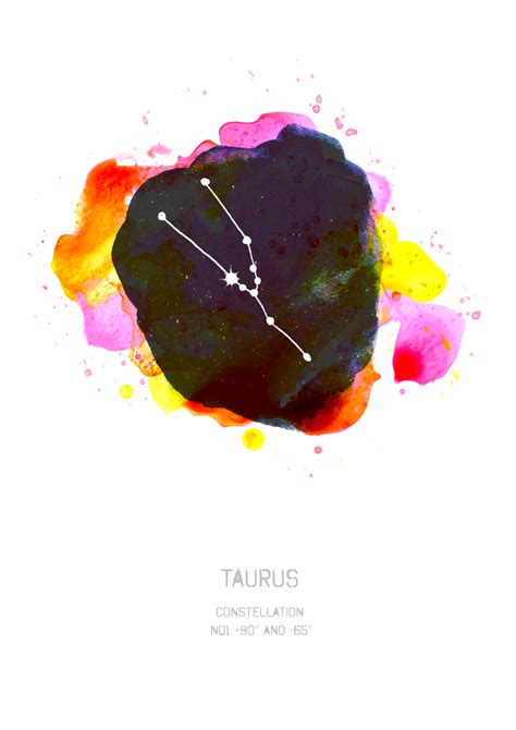 Taurus Zodiac Constellation Art Print — Drawn Together Art Collective ...