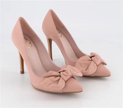 Ted Baker Hyana Moire Satin Bow Court Dusty Pink Mid Heels