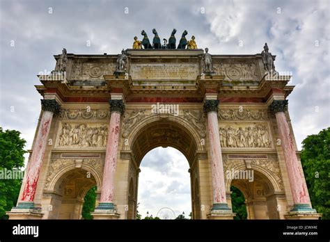 Triumphal Arch Arc De Triomphe Du Carrousel At Tuileries Gardens In