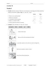 Leccion Prueba Spa Docx Nombre Fecha Lecci N Prueba E