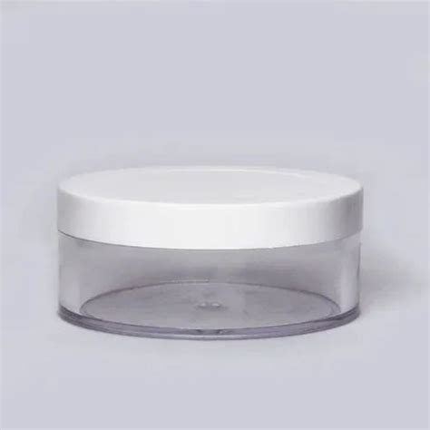 Round 50gm Acrylic San Transparent Jar With Lid White Cap At Rs 12 42