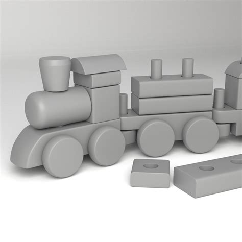 Wooden Train Model - TurboSquid 1944138