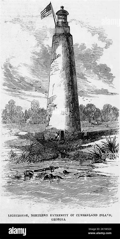 Lighthouse, northern extremity of Cumberland Island, Georgia. Little ...