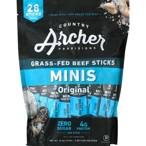 Country Archer Beef Sticks Original Minis Grass Fed 05 Oz Instacart