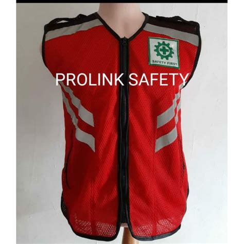 Jual Rompi Safety Hse Jaring Merah Free Logo K Dan Punggung Terlaris