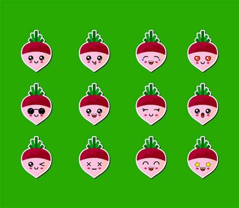 Premium Vector Cute Funny And Happy Beetroot Set Character Vegetables