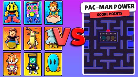 Pac Man Skins Vs Pac Man Power Map Battle In Stumble Guys Youtube