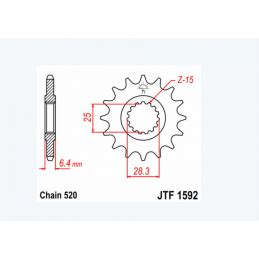 Pignon JT SPROCKETS Acier Standard 1592 520