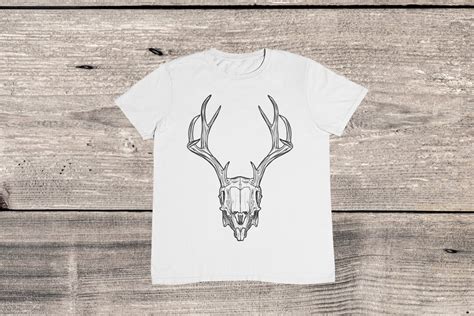 Deer Skull T Shirt Deer Wall Head Bison Skull Deer Head T Shirt Etsy